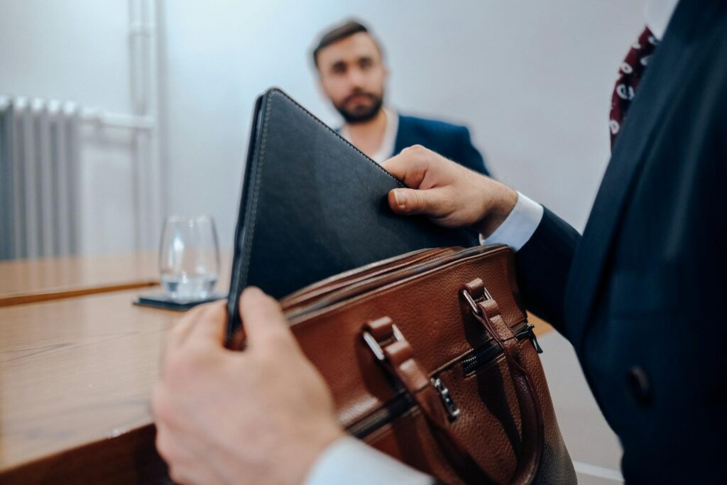 Investors pulling out a portfolio